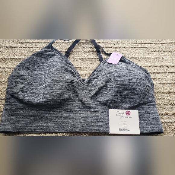 Ladies Secret Treasures Gray Bralette Seamless Adjustable Straps Size XL - Picture 4 of 7